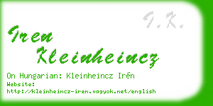 iren kleinheincz business card
