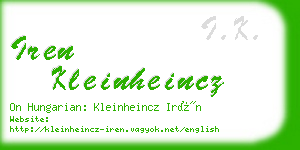 iren kleinheincz business card